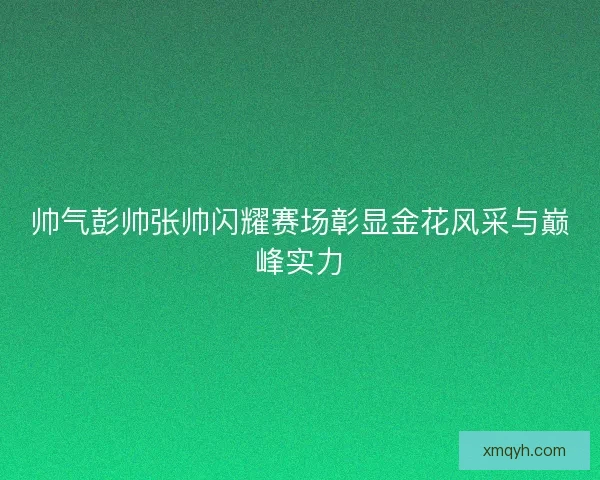 帅气彭帅张帅闪耀赛场彰显金花风采与巅峰实力